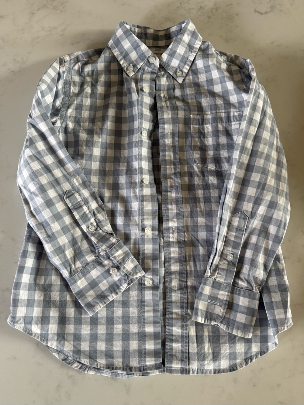 Crewcuts Blue and White Gingham Button-Down Shirt